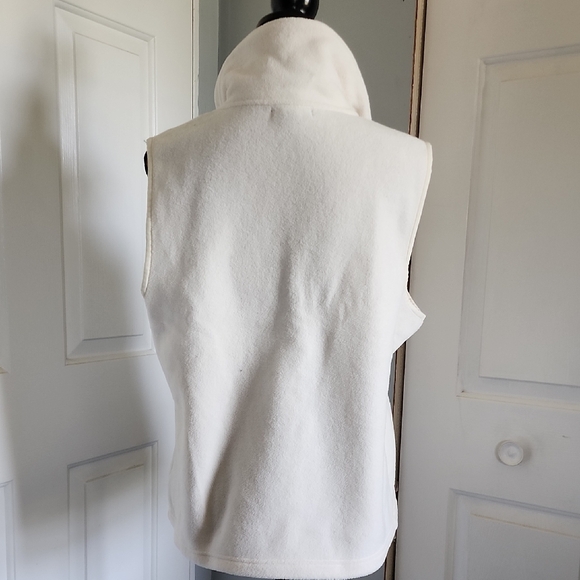 Women's White Fleece Vest - Picture 6 of 6